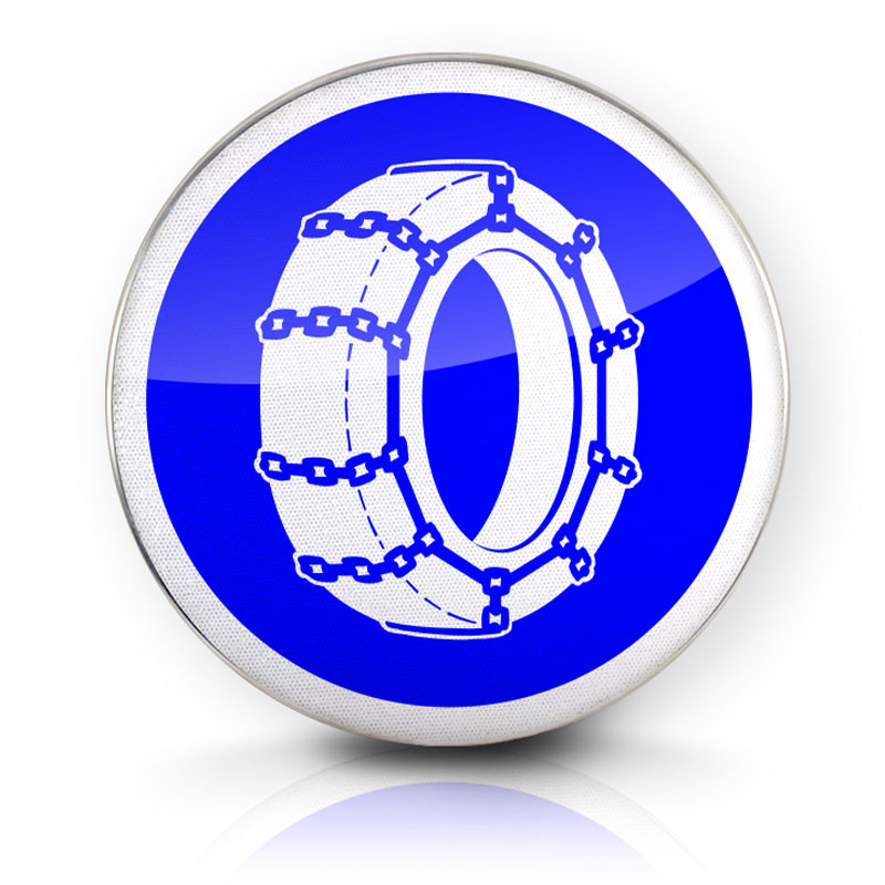 Panneau d'obligation chaînes à neige obligatoires B26 |Produit made-in-France WPSignalisation