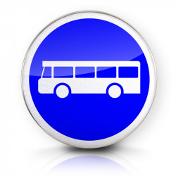 Panneau d'obligation voie réservée véhicules services réguliers transport en commun B27a