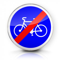 Panneau d'obligation fin de piste ou bande obligatoire pour cycle l Panneau B40 l WP Signalisation