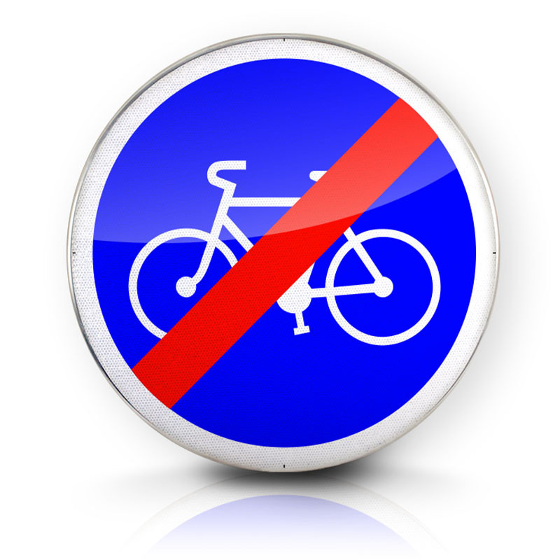 Panneau d'obligation fin de piste ou bande obligatoire pour cycle l Panneau B40 l WP Signalisation