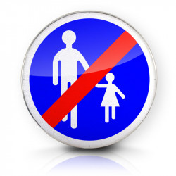 Panneau d'obligation fin de chemin obligatoire pour piétons B41