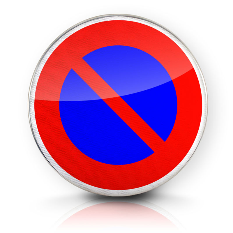 Panneau stationnement entrée d'une zone à stationnement interdit B6A1