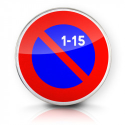 Panneau stationnement zone à stationnement unilatéral à alternance semi-mensuelle B6A2