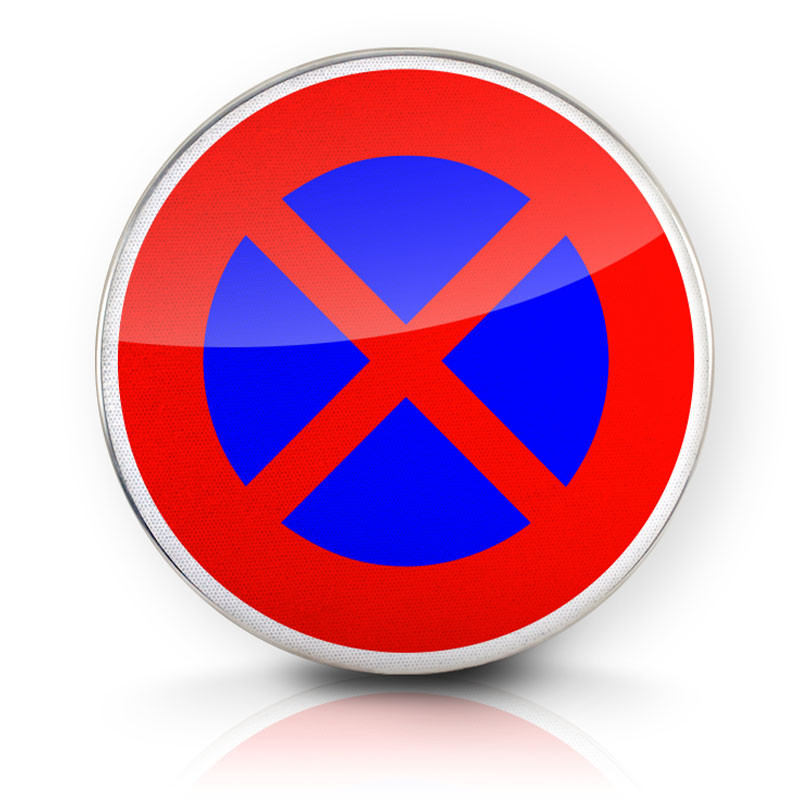 Face du panneau B6d arrêt et stationnement interdits I Panneau de stationnement I WP Signalisation