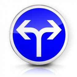 Panneau d'obligation directions à droite ou à gauche B21E