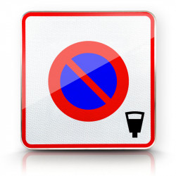 Panneau stationnement entrée d'une zone à stationnement payant B6B4 | Panneau B6 pour parcometre