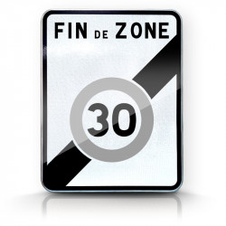 Panneau fin de zone 30 km/h - Panneau B51 I WP Signalisation
