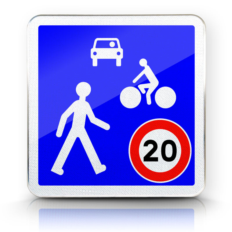 Panneau zone circulation entrée d'unee zone de rencontre B52