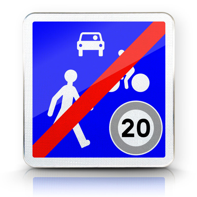 Panneau zone circulation sortie d'une zone de rencontre B53 | WP Signalisation