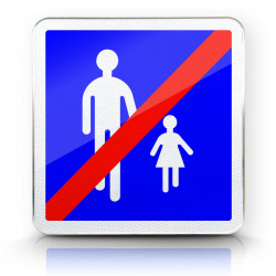 Panneau zone circulation sortie d'aire piétonne B55 l WP Signalisation