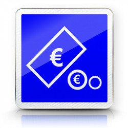 Panneau indication paiement automatique par pièces et billets C64c2