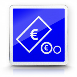 Panneau indication paiement automatique par pièces et billets C64c2