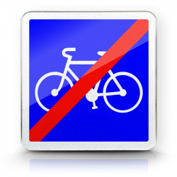 Panneau C114 fin d'une piste cyclable réservée aux cycles à 2 ou 3 roues | WP Signalisation