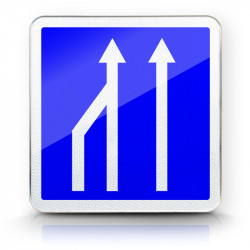 Panneau indication réduction du nombre de voies C28-2