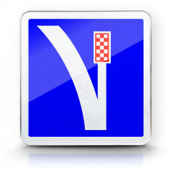 Panneau indication voie de détresse à droite C26A | WP Signalisation | Film NF et CE l WP Signalisation