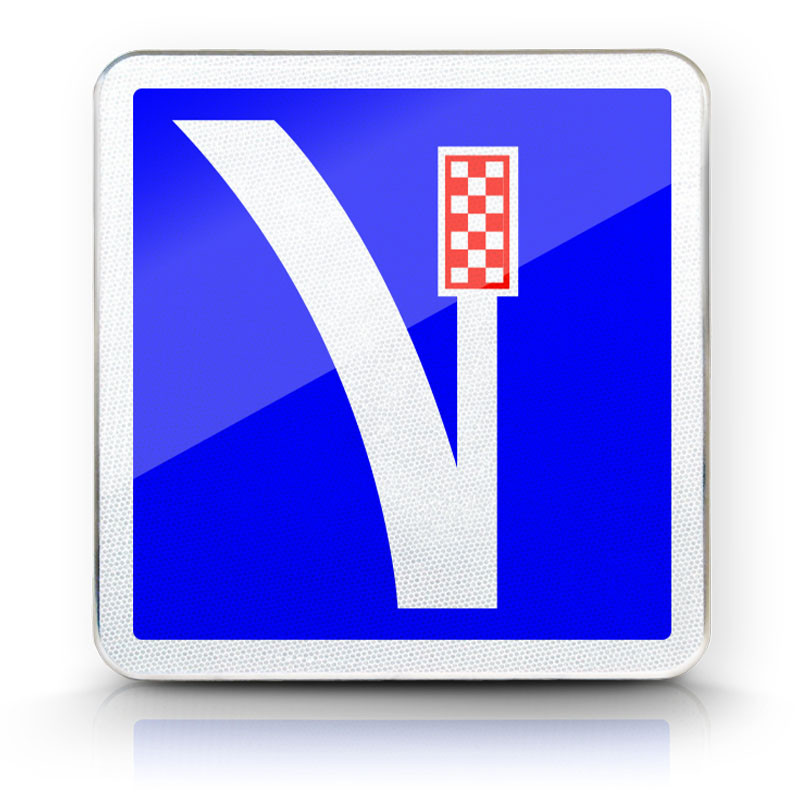 Panneau indication voie de détresse à droite C26A | WP Signalisation | Film NF et CE l WP Signalisation
