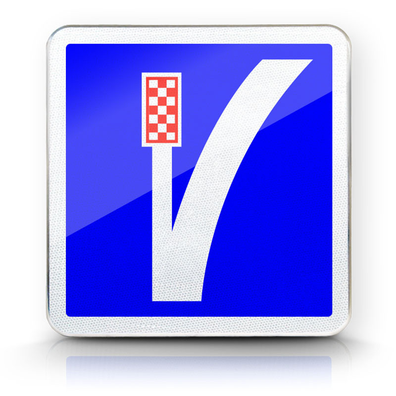 Panneau indication voie de détresse à droite C26B | WP Signalisation | Film NF et CE l WP Signalisation