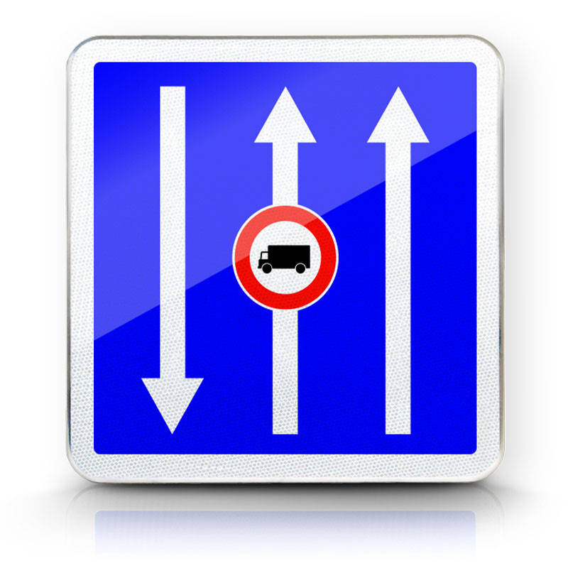 Panneau indication conditions particulières de circulation par voie sur la route suivi C24a-1