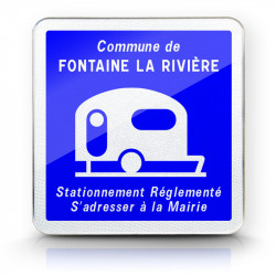 Panneau indication stationnement caravanes et autocaravanes C23