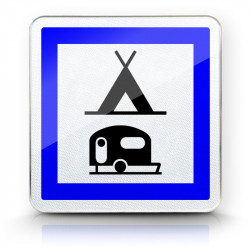 Panneau services terrain de camping pour tentes, caravanes et autocaravanes CE4c