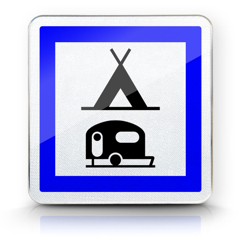 Panneau services terrain de camping pour tentes, caravanes et autocaravanes CE4c