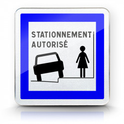 Panneau services stationnement tutorisé sur trottoir CE50N