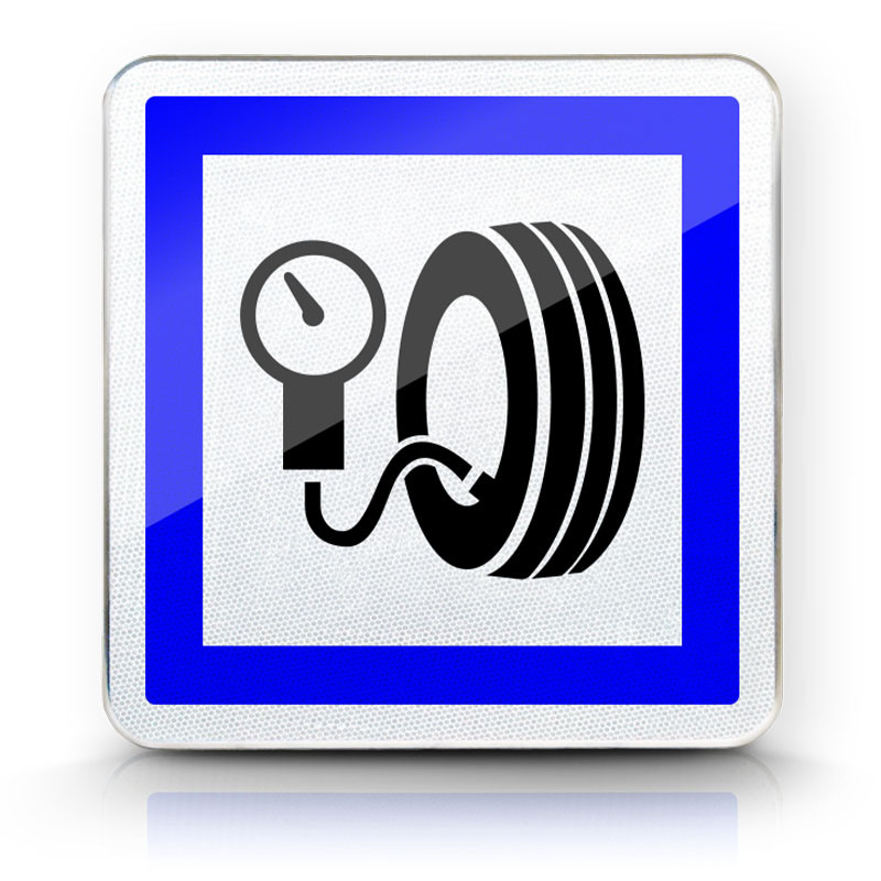 Panneau services tation de gonflage, hors station service, usage gratuit CE26