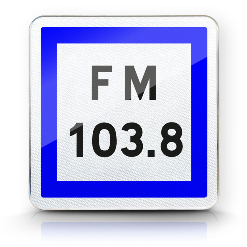 Panneau services fréquence d’émission d’une station de radiodiffusion CE22