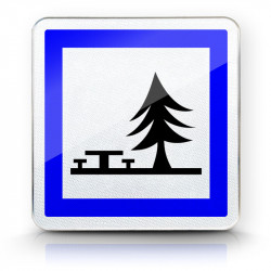 Panneau services emplacement pour pique-nique CE7 | Parking , camping , aire de repos | Panneau normé CE et NF