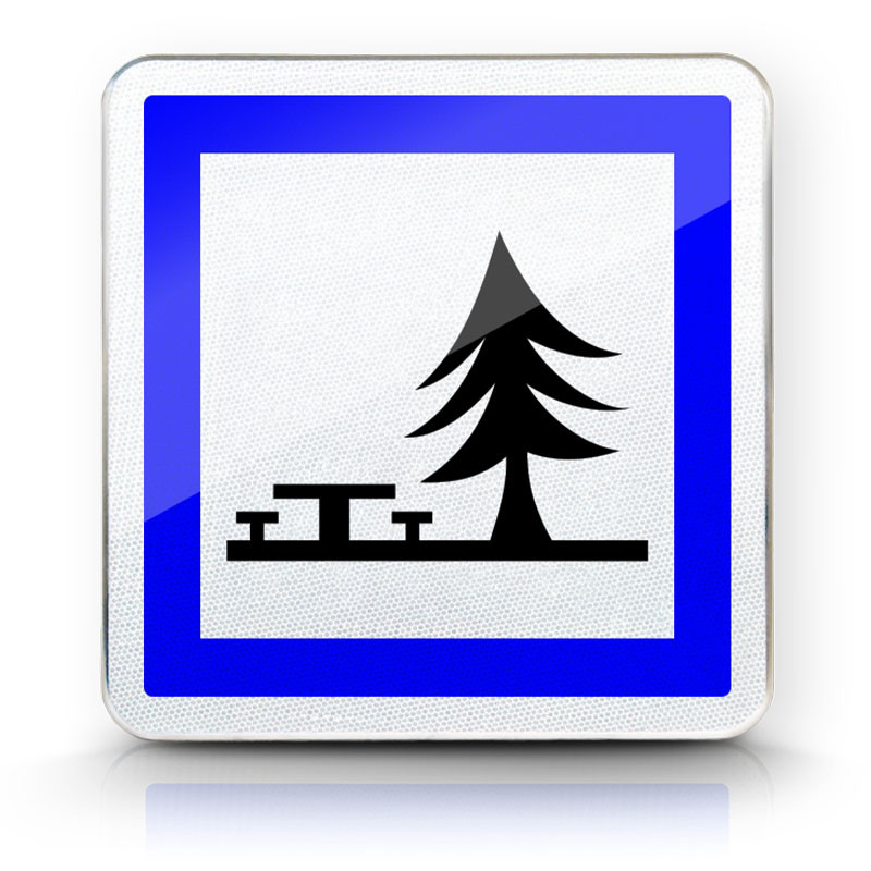 Panneau services emplacement pour pique-nique CE7 | Parking , camping , aire de repos | Panneau normé CE et NF