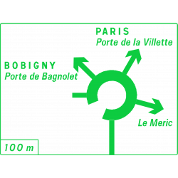 Panneau de présignalisation diagrammatique des carrefours sens giratoire Dv42b1