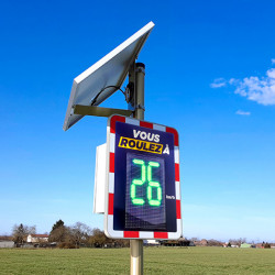 Radar pédagogique routier solaire - 30 km ou 50 km reglable pour réduire l'excès de vitesse I WP Signalisation