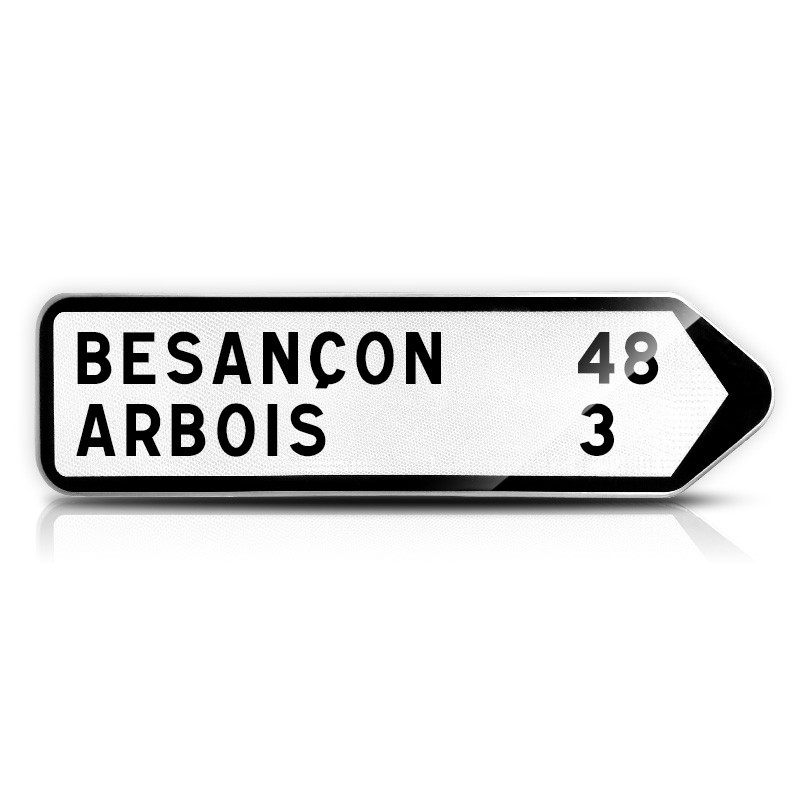 Panneau directionnel de position comportant une indication de distance D21a2
