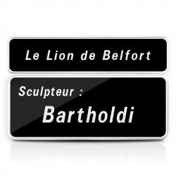 Panneau de localisation nom d'une œuvre d'art et de son auteur E37a