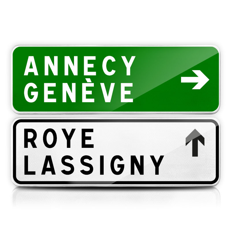 Panneau directionnel présignalisation courante des carrefours D43b