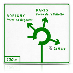 Panneau de présignalisation diagrammatique des carrefours sens giratoire Dv42b1