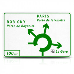 Panneau de présignalisation diagrammatique des carrefours sens giratoire Dv42b2