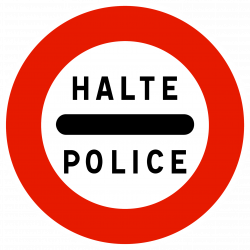 Panneau d'interdiction arrêt au poste de police B5b | Panneau B5B | WPSignalisation