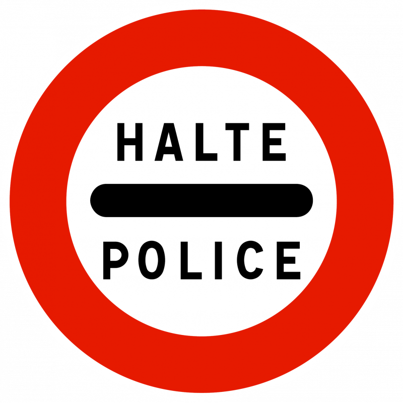 Panneau d'interdiction arrêt au poste de police B5b
