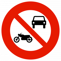 Panneau d'interdiction interdit autos-motos B7A