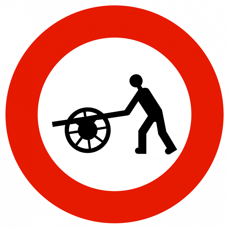 Panneau d'interdiction accès interdit aux voitures à bras B9E