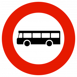 Panneau d'interdiction accès interdit aux véhicules de transport en commun B9F | Panneau B9F | WP Signalisation