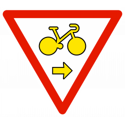 Panonceau de type M12 autorisation de passer au feu rouge pour cyclistes : pictogramme cycliste