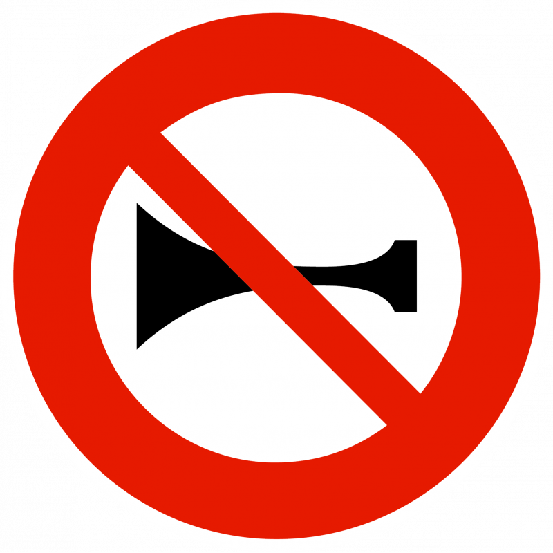 Panneau d'interdiction signaux sonores interdits B16
