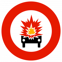 Panneau d'interdiction matières explosives ou facilement inflammables B18A