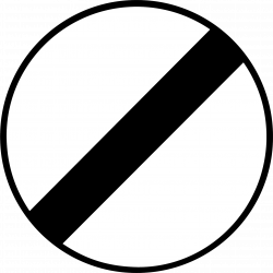 Panneau d'interdiction fin de toutes les interdictions précédemment signalées B31