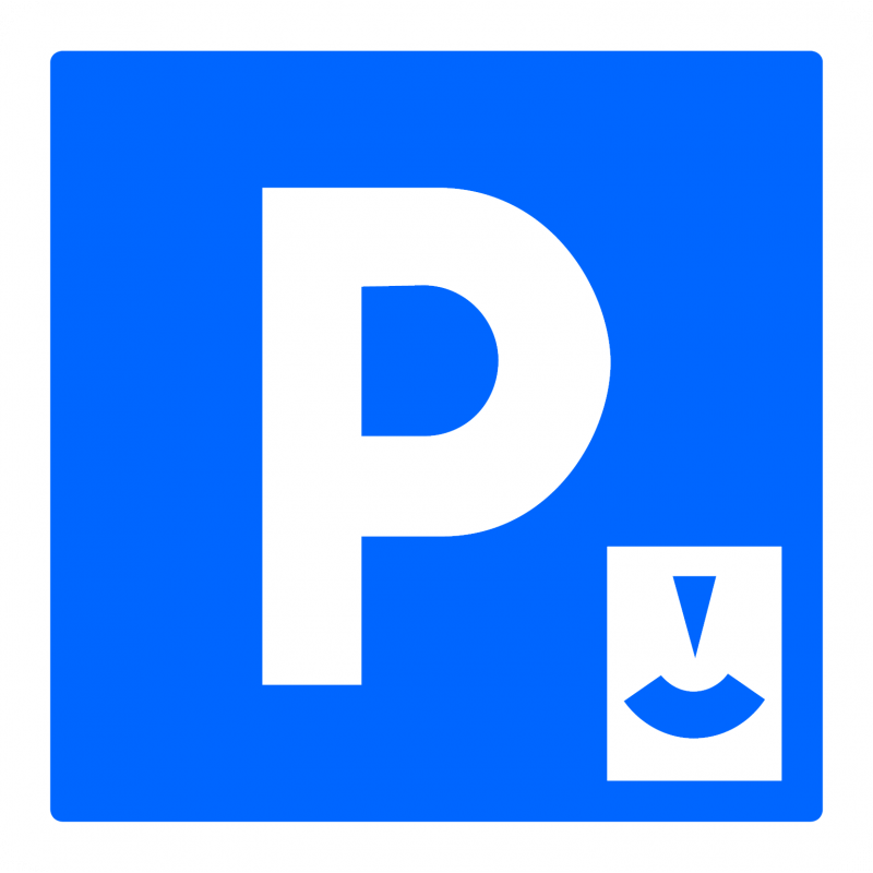 Panneau indication parking zone bleue C1B