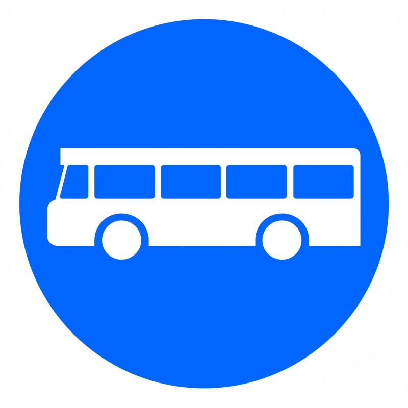 Panneau d'obligation voie réservée véhicules services réguliers transport en commun B27a