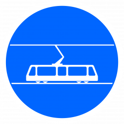 Panneau d'obligation voie réservée aux tramways B25