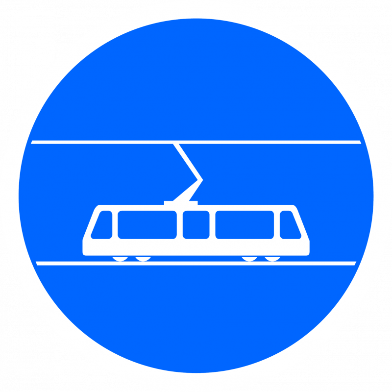 Panneau d'obligation voie réservée aux tramways B25
